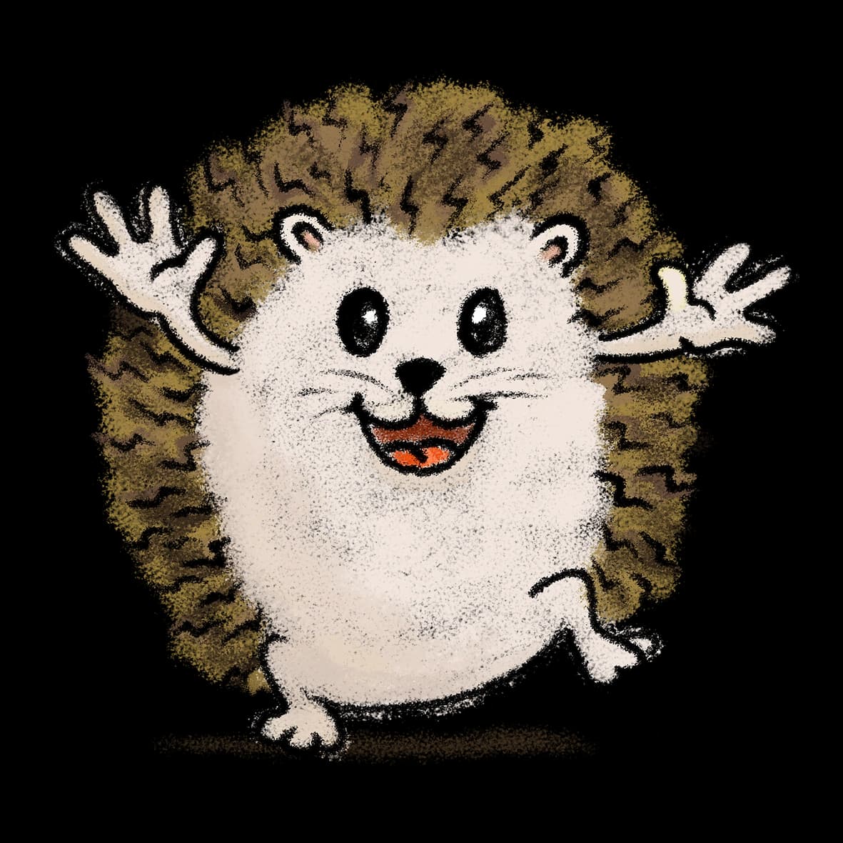 Igelkott som ler stort