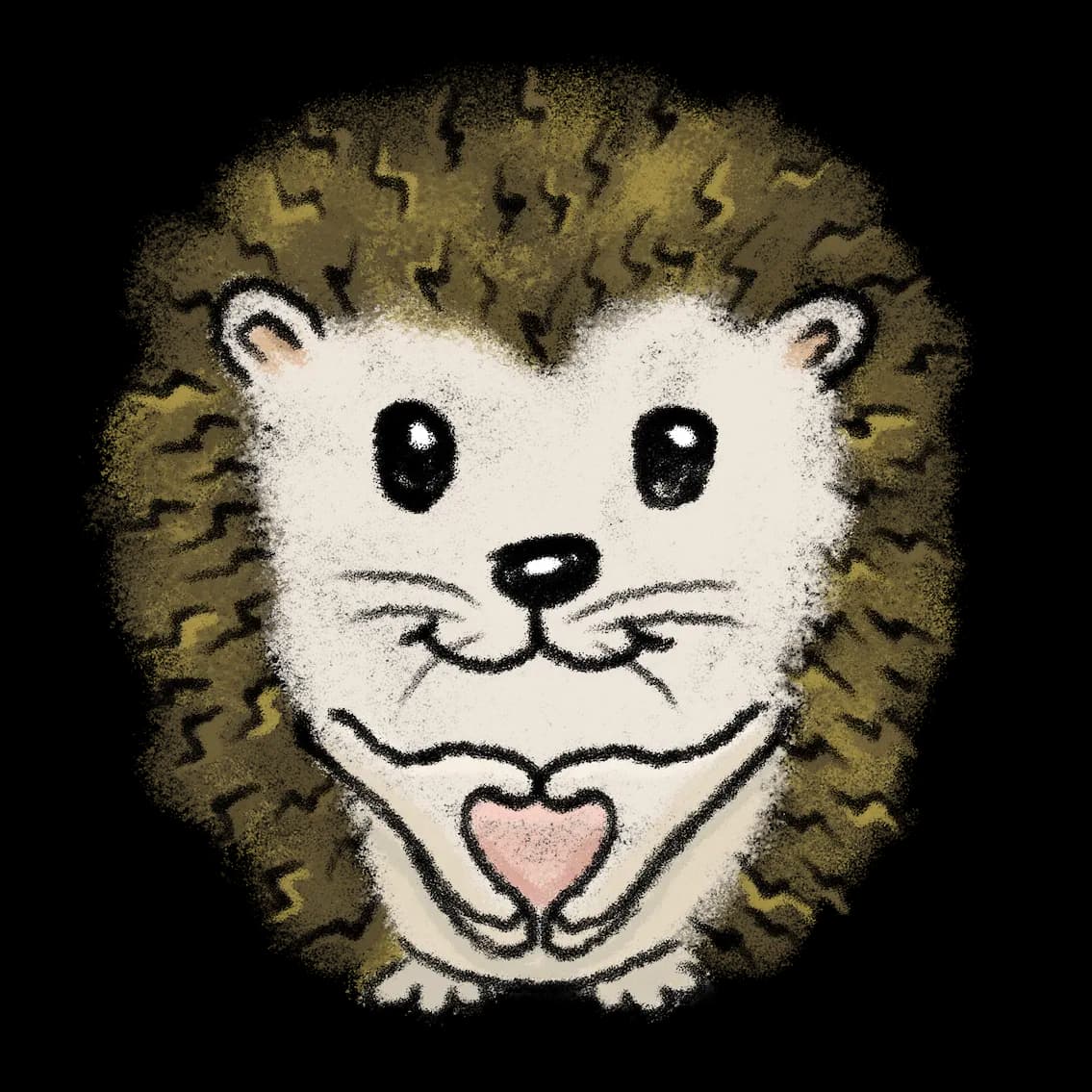 Igelkott som formar ett hjärta med händerna